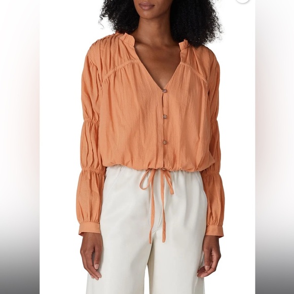 Love, Whit by Whitney Port Sand Stone Peasant Top,RTR - Picture 2 of 11